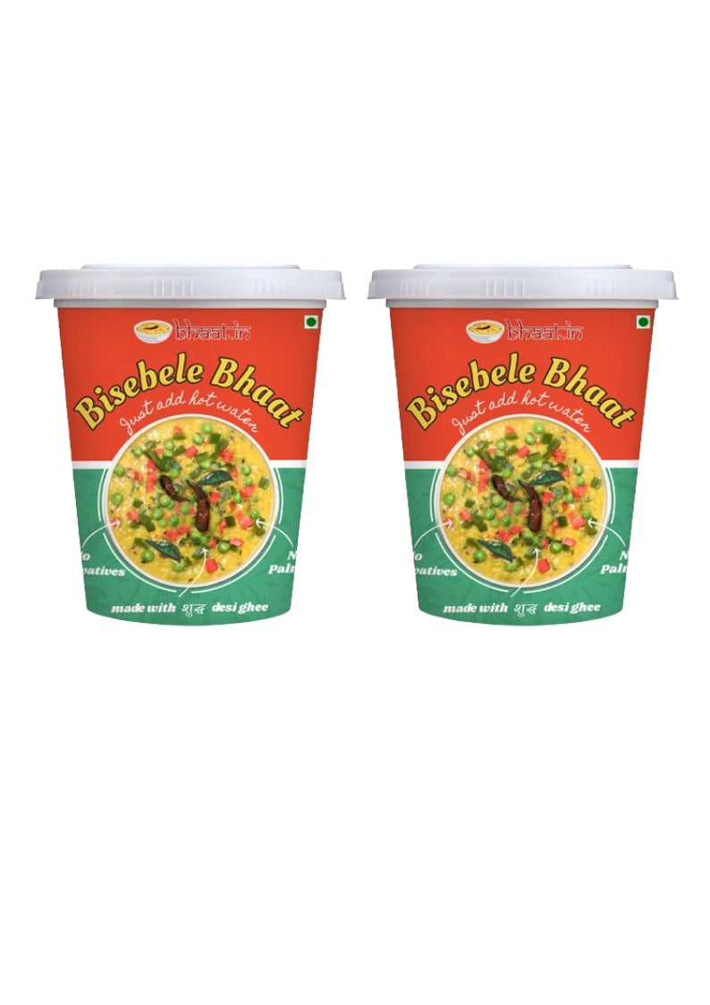 Dehydrated-Bisebele Bhaat| Ready to eat|Just add hot water|Serves 2|Pack of 2