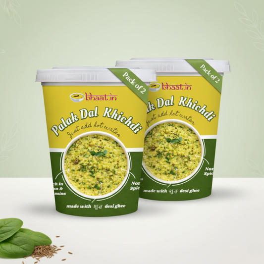 Palak Dal Khichdi in desi ghee -pack of 2