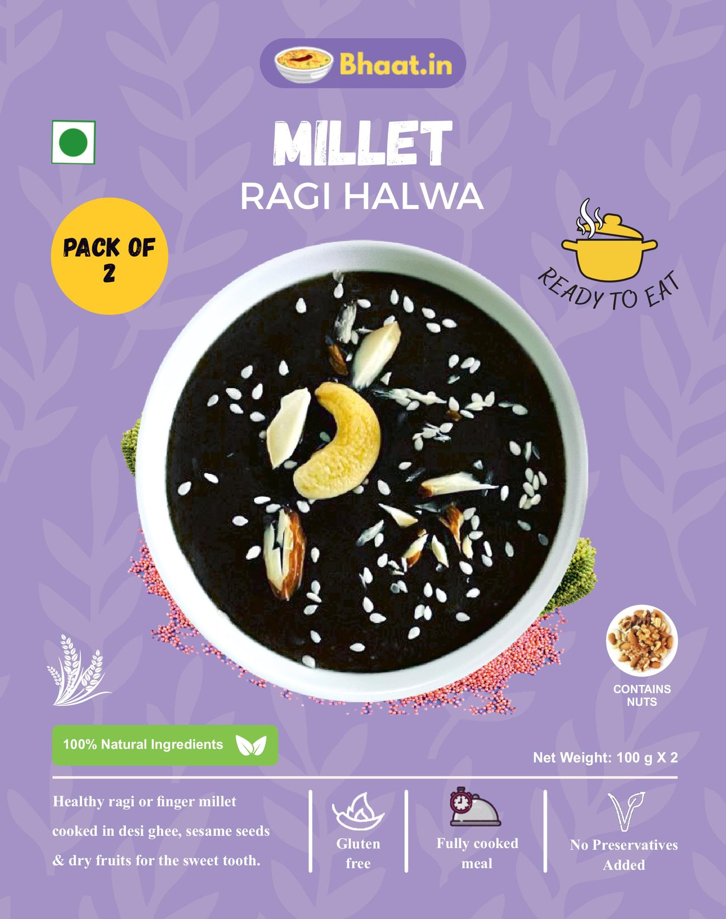 Ragi Halwa(Finger millet)|pack of 2|