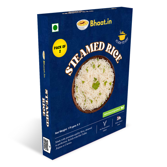 Steamed Rice(Pack of 2)| Ready to eat
