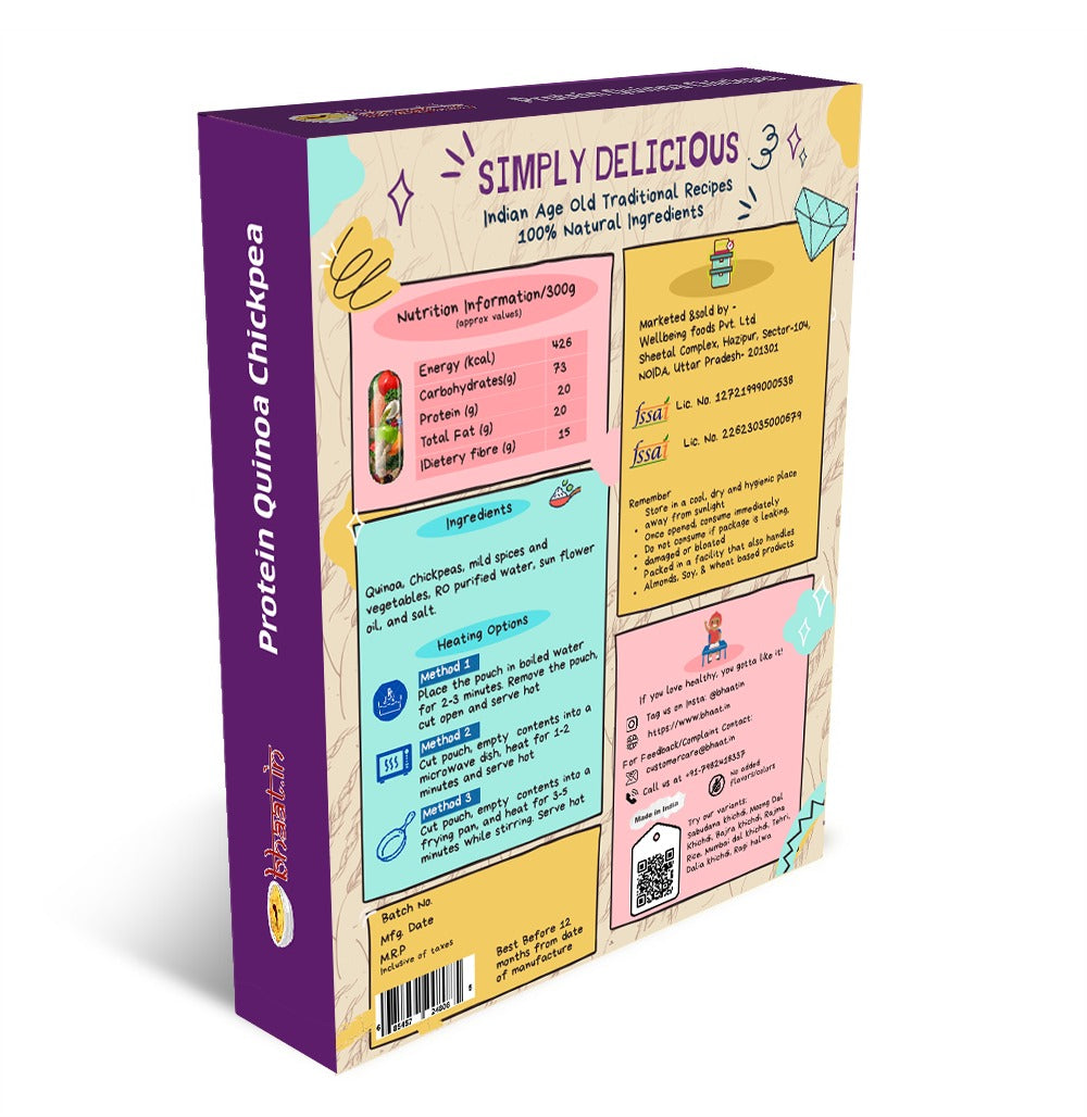 Protein Bowl(Quinoa chickpea)|Protein 22 gms aprox|Vegan| Gluten free|Ready to Eat|Open & Eat|Serves 1