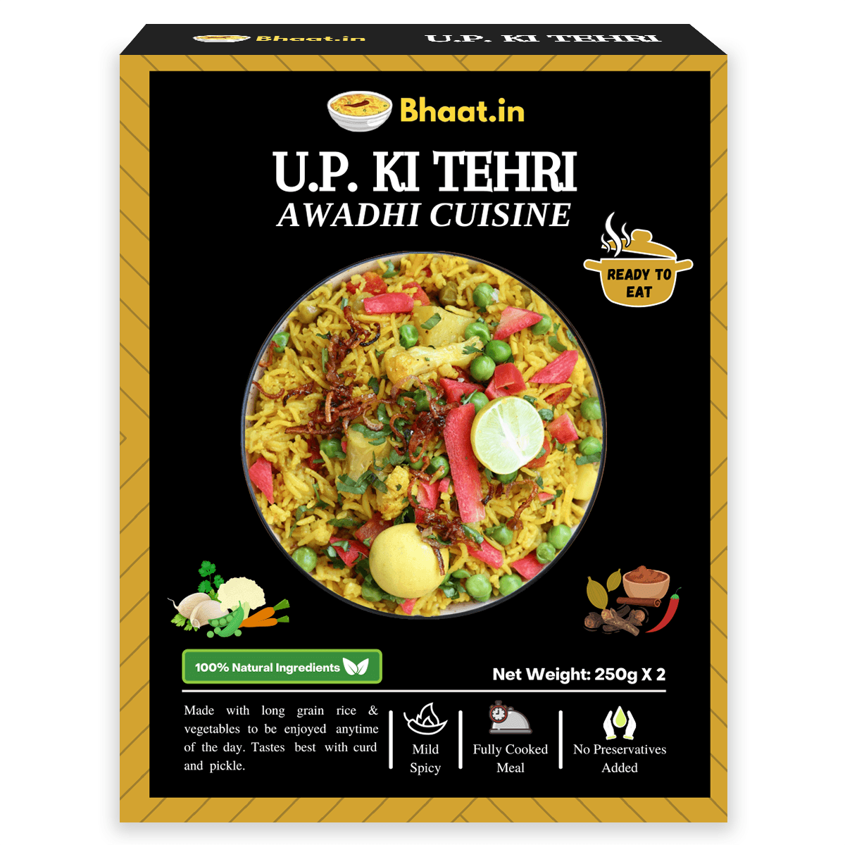 Pack of 2 - Ready to Eat - U.P. Ki Tehri - Bhaat.in